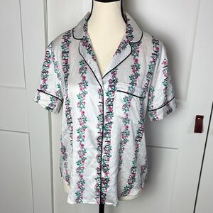 Victoria Secret Floral Satin button down Pajama Top XS